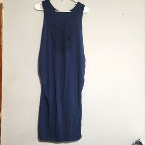 Womens Maternity Summer Dress Size XS‎ Sundress Navy Blue Stretch Liz Lange
